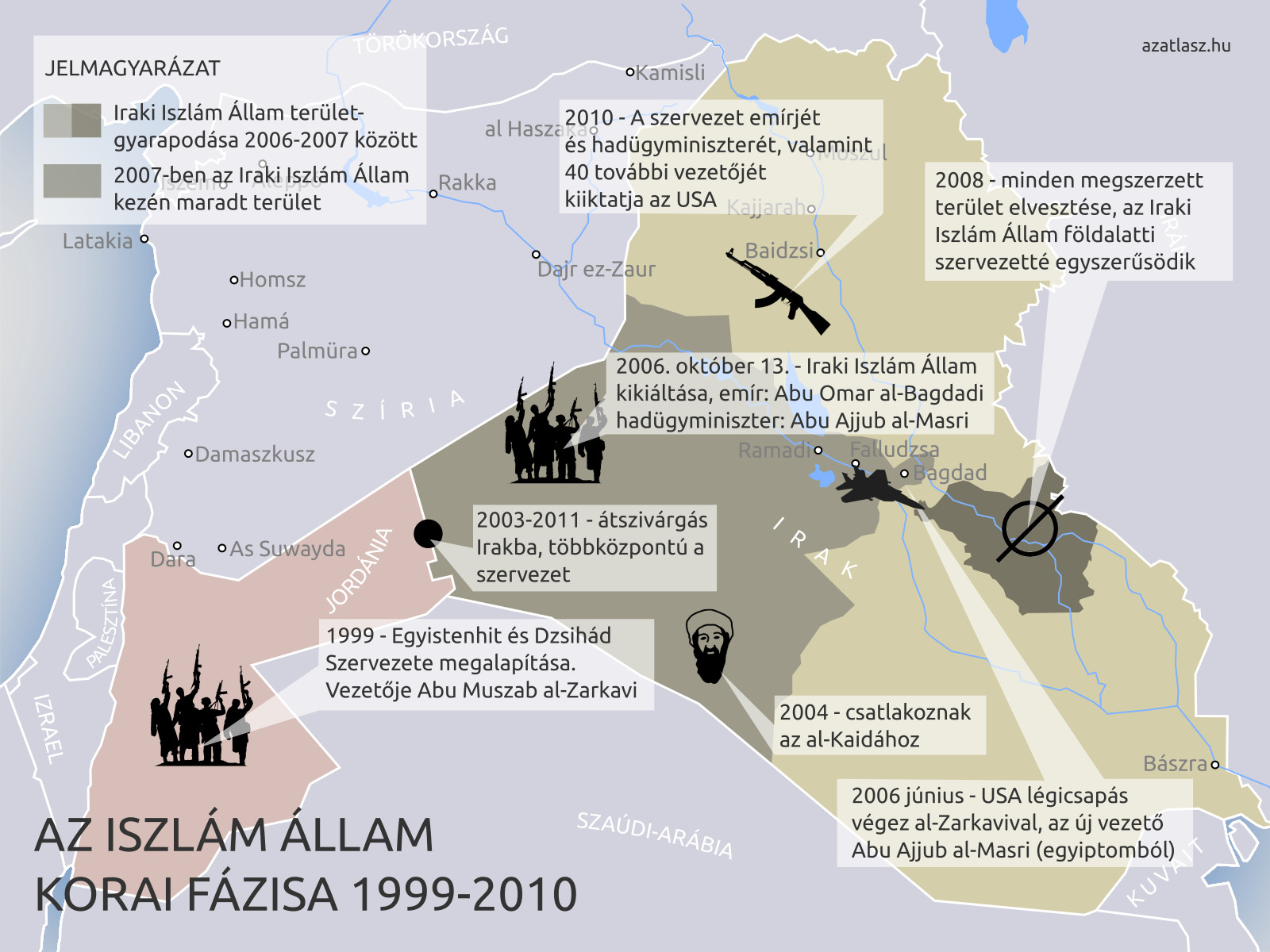 iszlám állam korai fázis 1999-2010 térkép