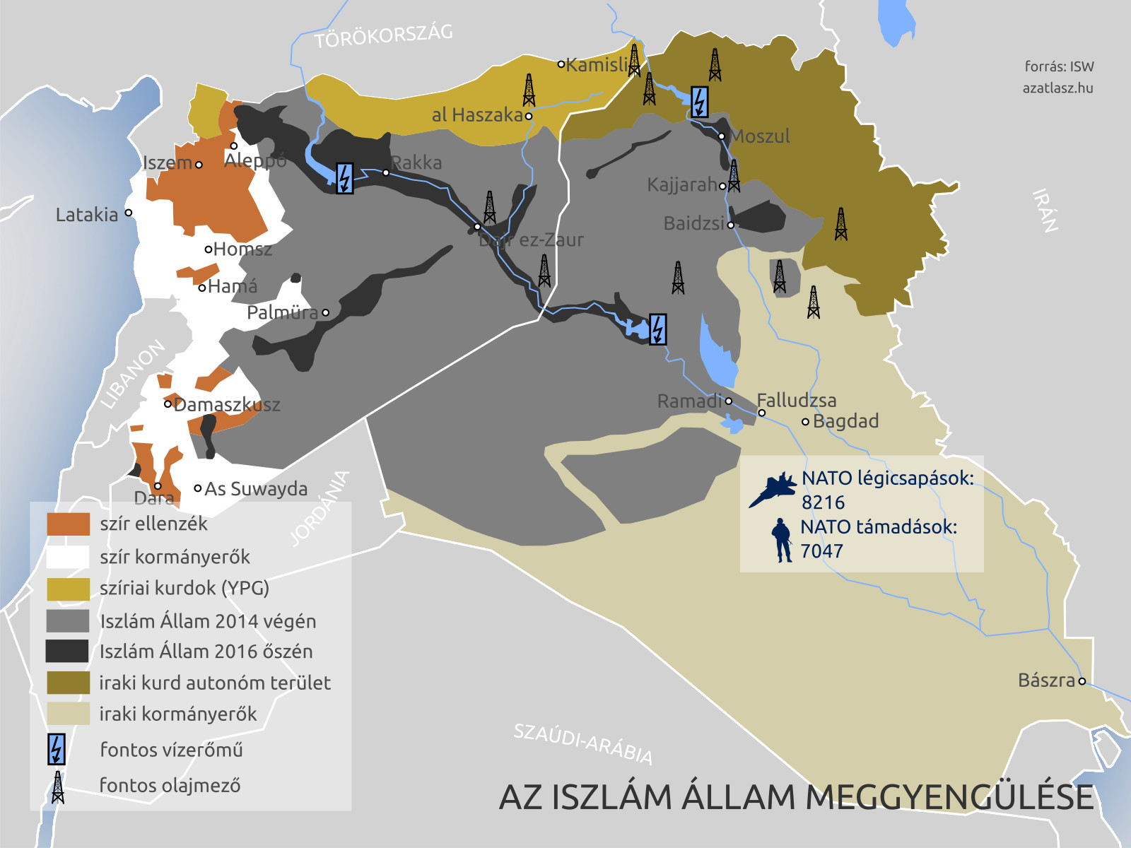 iszlám állam meggyengülése térkép