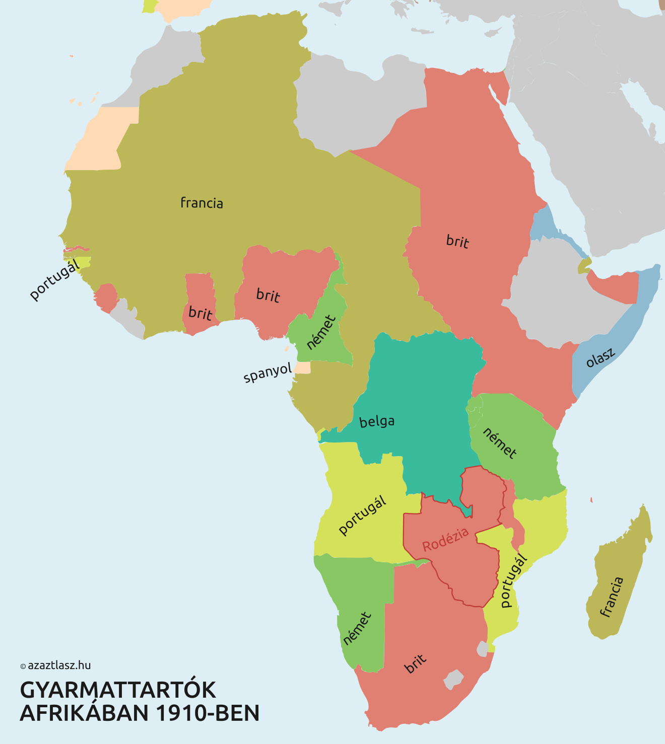 afrika gyarmatok gyarmattartók brit